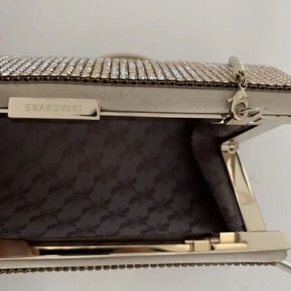 Genuine Swarovski Bag Authentic Swarovski Gold Clutch. - Picture 6 of 17